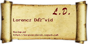 Lorencz Dávid névjegykártya