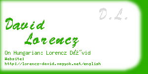 david lorencz business card